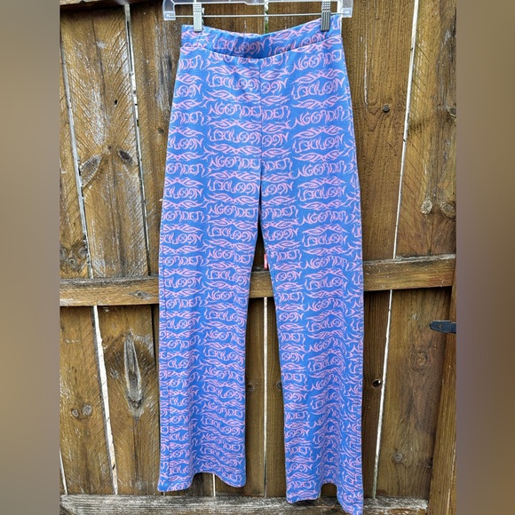 NGOrder 10 Made in Turkey Women Cotton/Spandex Flare Legs Blue and Pink - Picture 1 of 6